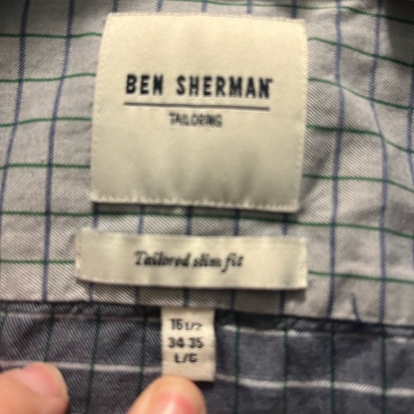 Blue and Green Ben Sherman Check Button Down - Picture 2 of 3